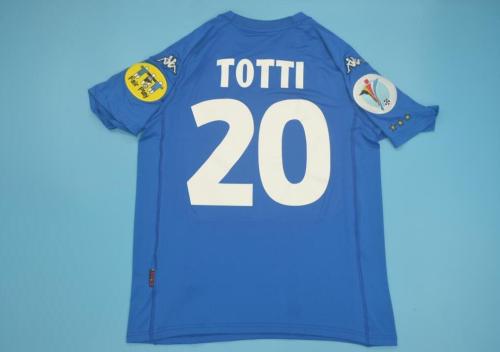 with Patch Retro Jersey 2000 Italy 20 TOTTI Home Soccer Jersey