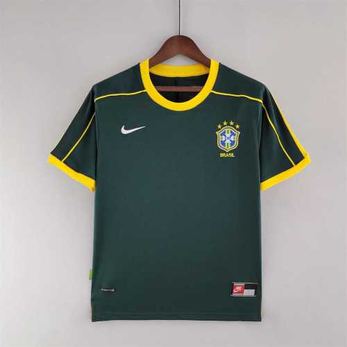 Retro Jersey 1998 Brazil Dark Green Goalkeeper Soccer Jersey