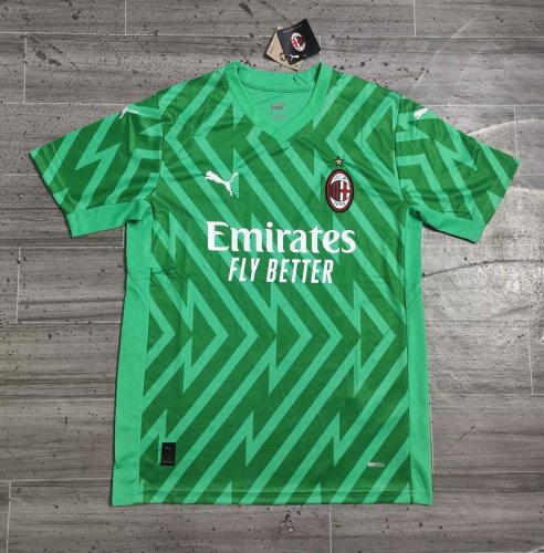 Fan Version 2023-2024 AC Milan Green Goalkeeper Soccer Jersey
