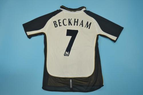 Retro Jersey Manchester United 7 BECKHAM 100th Anniversary White/Gold Reversible Soccer Jersey