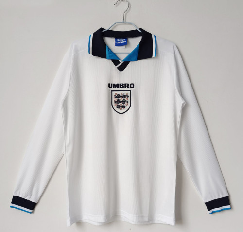 Retro Jersey Long Sleeve 1996 England Home Soccer Jersey