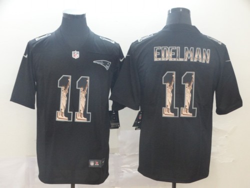 New England Patriots 11 EDELMAN Black Statue of Liberty Limited Jersey