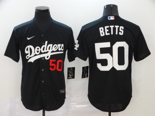 Los Angeles Dodgers 50 BETTS Black 2020 Cool Base Jersey