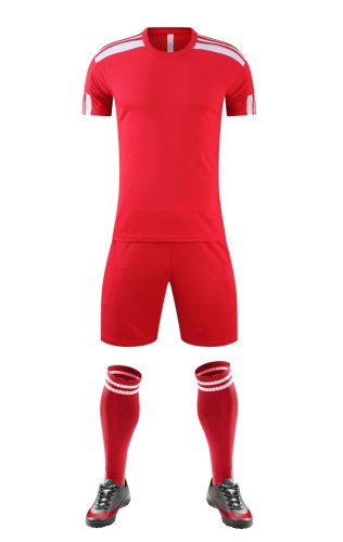 DLS-X923 DIY Custom Blank Uniforms Red Soccer Jersey Shorts