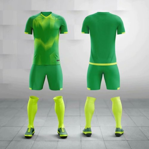 M8602 Fruit Green Tracking Suit Adult Uniform Soccer Jersey Shorts
