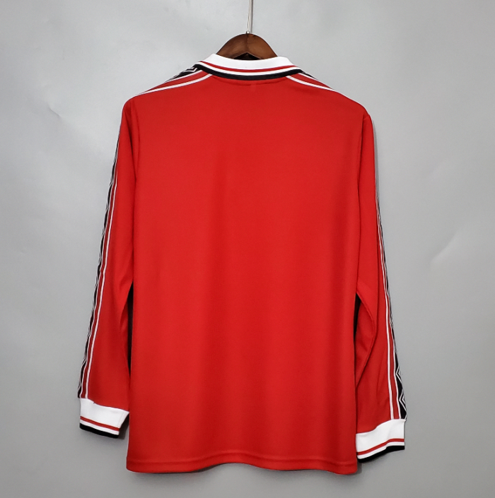 Long Sleeve Retro Jersey 1998-1999 Manchester United Home Soccer Jersey