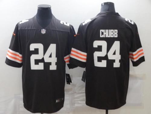 Browns 24 Nick Chubb Brown 2020 New Vapor Untouchable Limited Jersey