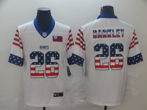 New York Giants 26 BARKLEY White USA Flag Fashion Limited Jersey