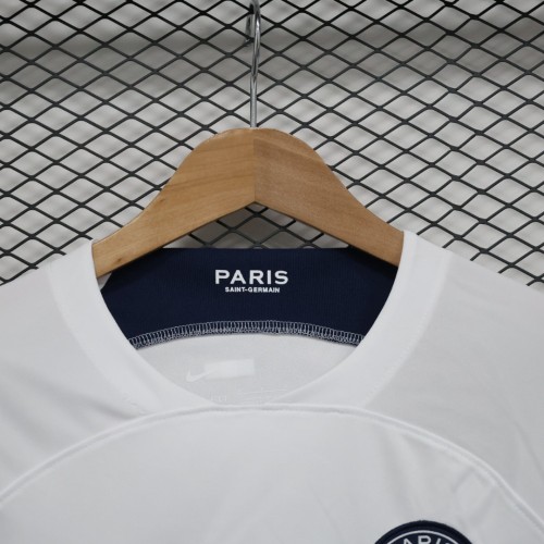 Maillot PSG Fan Version 2023-2024 Paris Saint-Germain Away White Soccer Jersey