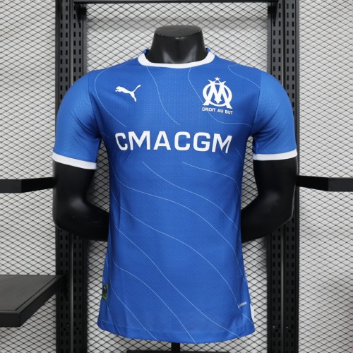 Player Version 2023-2024 Olympique de Marseille Away Blue Soccer Jersey