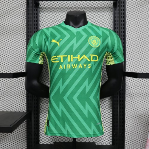 Player Version 2023-2024 Manchester City Green Soccer Pre-match Training Shirt
