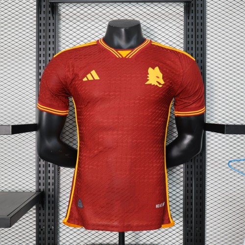 Maillot As Roma without Sponor Logo Player Version 2023-2024 As Roma Home Soccer Jersey