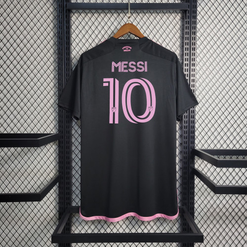 Fan Version 2023-2024 Inter Miami Away Black Soccer Jersey 10 Messi Camisetas de Futbol