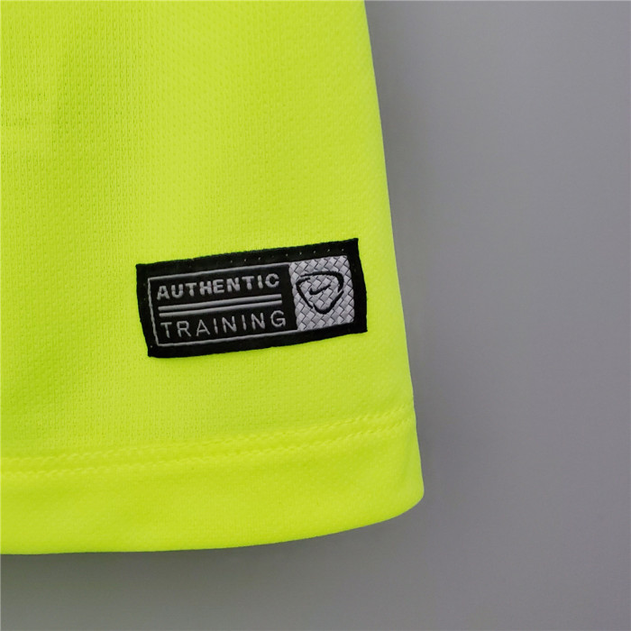 Retro Brasil Camiseta de Futbol 2020 Brazil Fluorescent Green Soccer Training Jersey Prematch Top