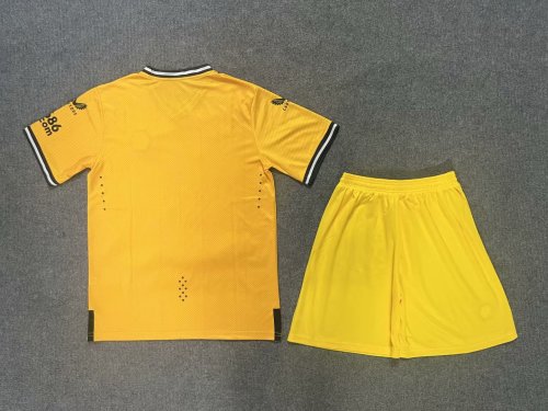 Adult Uniform Wolves Jersey 2023-2024 Wolverhampton Wanderers Home Football Shirt Shorts