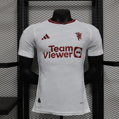 Player Version 2023-2024 Manchester United 3rd Away White Soccer Jersey