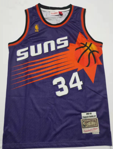 Mitchell&ness 1992-93 Phoenix Suns 34 BARKLEY Purple NBA Jersey