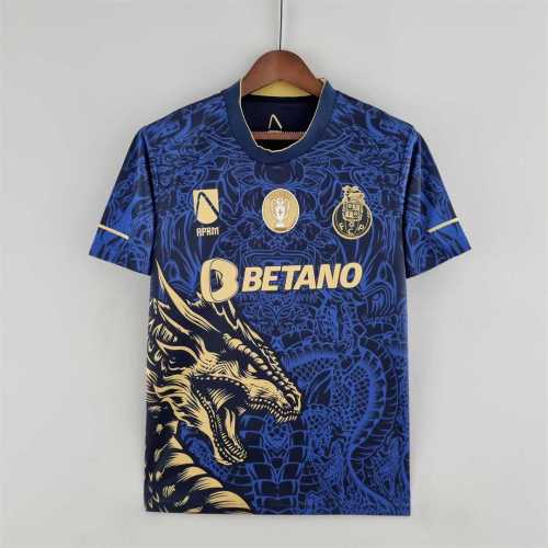 Camiseta Porto (ED Blue Dragon) 2022-2023 Soccer Jersey with Golden Champions Badge