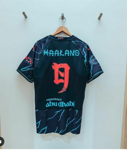 Special Lettering Haaland Shirt for 2023-2024 Manchester City 3rd Away Soccer Jersey Fan Version
