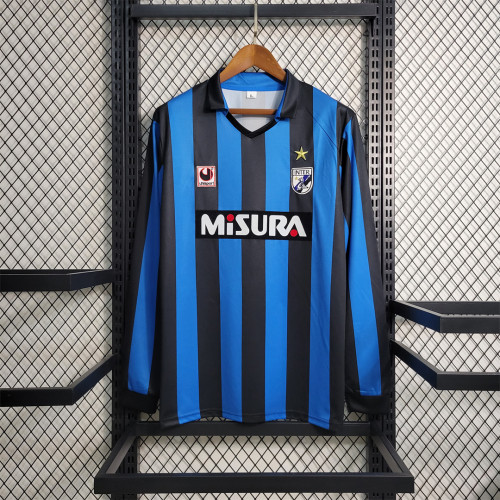 Long Sleeve Retro Shirt 1988-1990 Inter Milan Home Soccer Jersey