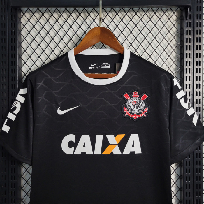 Retro Shirt 2012 Corinthians Away Black Vintage Soccer Jersey