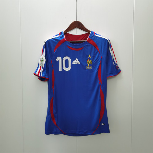 with 2006 World Cup Patch Retro Jersey 2006 France Home Soccer Jersey Vintage Football Shirt