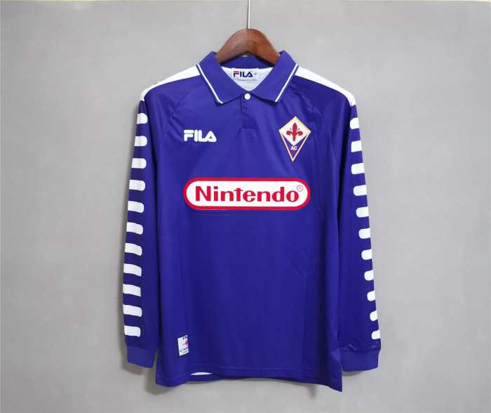 Long Sleeve Retro Jersey 1998-1999 Fiorentina Home Purple RUI COSTA 10 Soccer Jersey