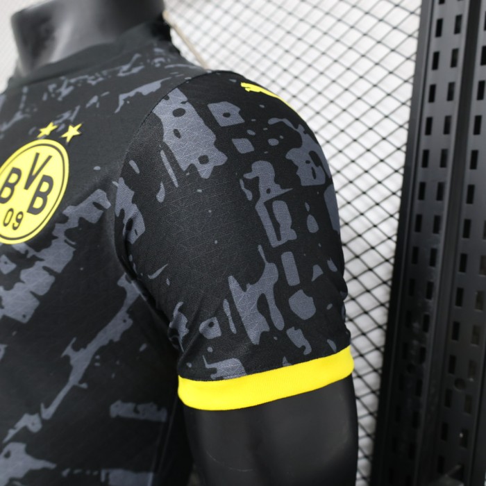 BVB Football Shirt Player Version 2023-2024 Borussia Dortmund Away Black Soccer Jersey