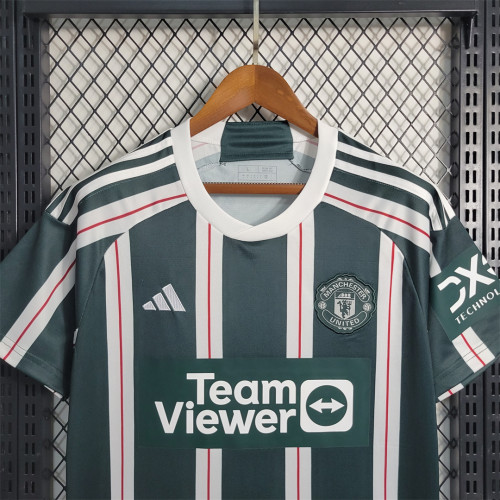 Fan Version 2023-2024 Manchester United Away Green Soccer Jersey Man United Football Shirt