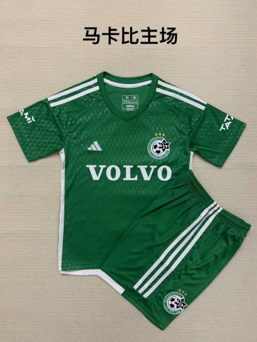Youth Uniform Macabi haifa 2023-2024 Home Soccer Jersey Shorts Kids Kit Child Set
