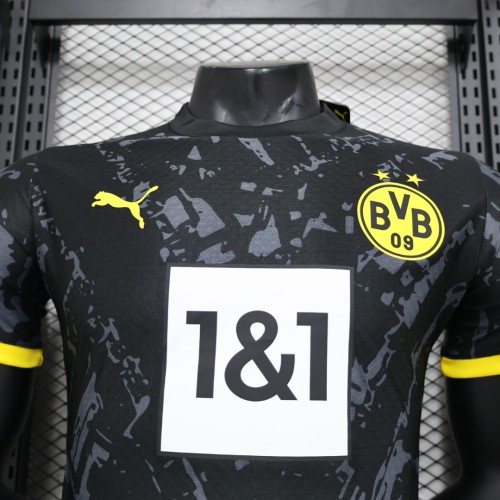 BVB Football Shirt Player Version 2023-2024 Borussia Dortmund Away Black Soccer Jersey