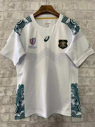 Men 2023 World Cup Australia Away White Rugby Jersey