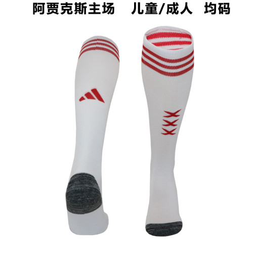Youth/Adult Socks 2023-2024 Ajax Home Soccer Socks
