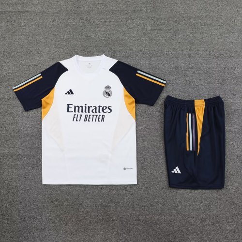 Adult Uniform 2023-2024 Real Madrid White Soccer Training Jersey and Shorts
