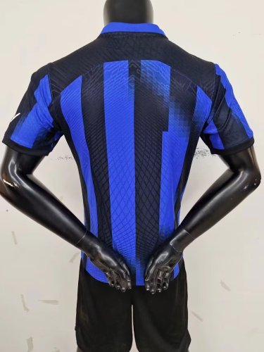 with Coppa Italia Patch Player Version 2023-2024 Inter Milan Home Soccer Jersey