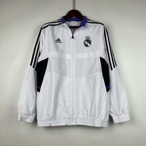 2023-2024 Real Madrid White Soccer Windbreaker Jacket