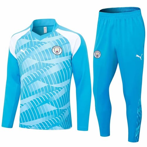 2023-2024 Manchester City Blue Soccer Training Sweater and Pants