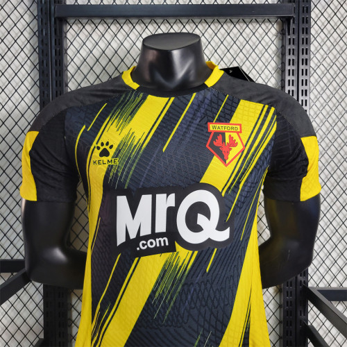 Player Version 2023-2024 Watford Home Soccer Jersey Football Shirt