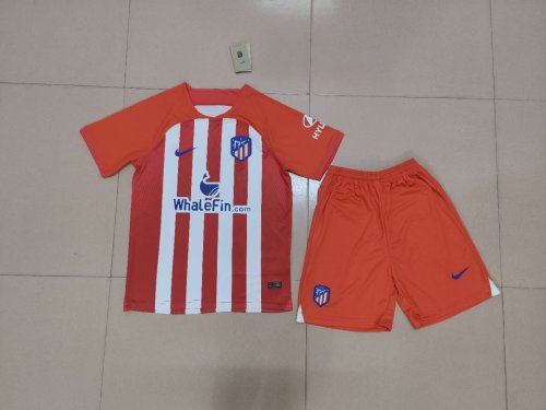 Adult Uniform 2023-2024 Atletico Madrid Home Soccer Jersey Shorts