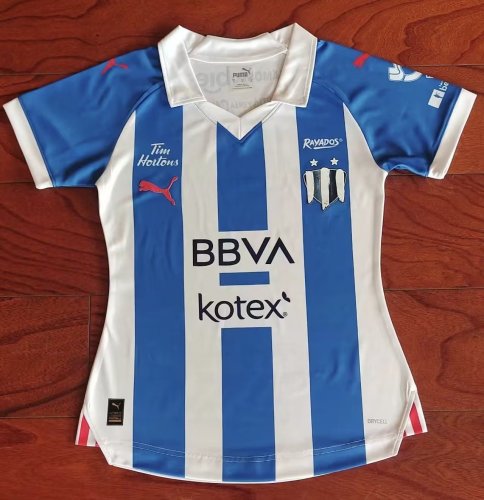 Women 2023-2024 Monterrey Blue/White Soccer Jersey Lady Football Shirt