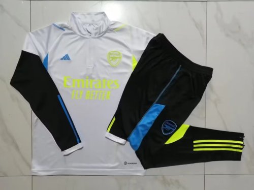 2023-2024 Arsenal White/Black Soccer Training Sweater and Pants