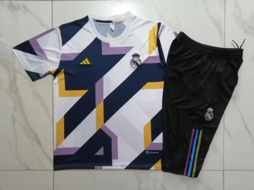2023-2024 Real Madrid Colorful Soccer Training Jersey and 3/4 Pants