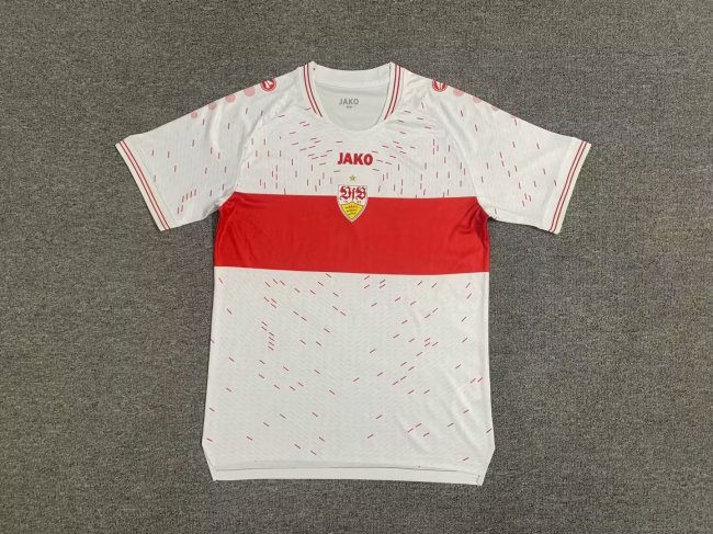 without Sponor Logo Fans Version 2023-2024 Stuttgart Home Soccer Jersey