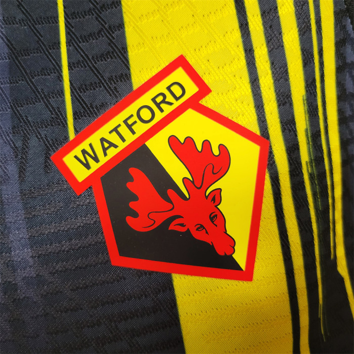 Player Version 2023-2024 Watford Home Soccer Jersey Football Shirt