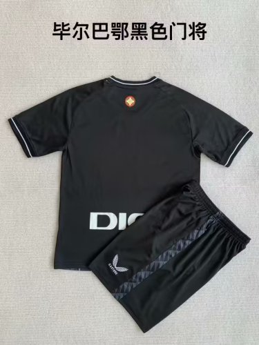 Adult Uniform 2023-2024 Athletic Bilbao Black Goalkeeper Soccer Jersey Shorts