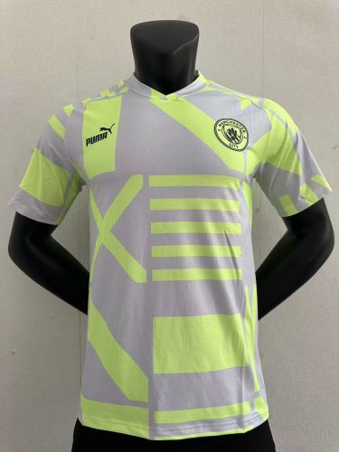 Player Version 2023-2024 Manchester City Fluorescent Green Soccer Training Football Shirt