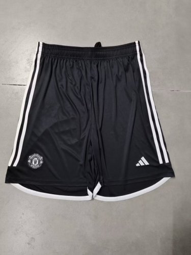 2023-2024 Manchester United Away Black Soccer Shorts