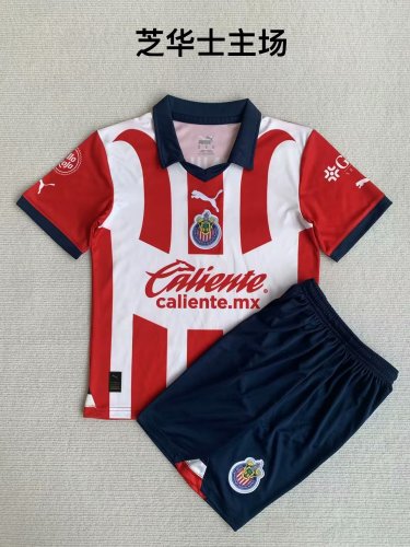 Adult Uniform 2023-2024 Chivas Home Soccer Jersey Shorts