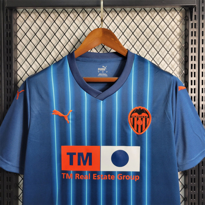 Fan Version 2023-2024 Valencia Away Blue Soccer Jersey