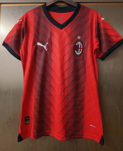 Women 2023-2024 Ac Milan Home Soccer Jersey Lady Football Shirt